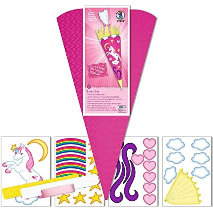 Schultüten Bastelset, Einhorn pink – Bild 3