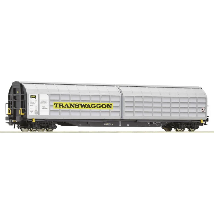 Roco 6600166 H0 Schiebewandwagen Gattung Habbiins der Transwaggon, vierachsiger Modelleisenbahn-Wagen