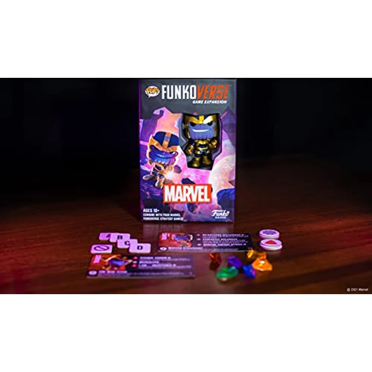 FUNKO GAMES Funkoverse: Marvel 101 1-Pack – Thanos, 7,6 cm Pop! Figur, Strategie-Brettspiel für 2–4 Spieler, ab 10 Jahren, mit einzigartigem Chase-Charakter und Cooldown-System – Bild 5