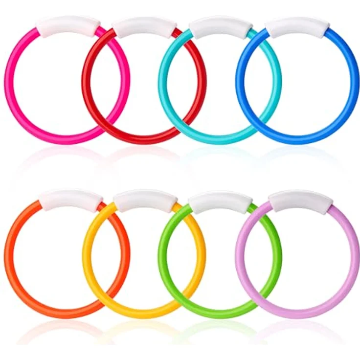 JOYIN Bunte Pool-Ringe für Kinder, 8er Set Tauchspielzeug in leuchtenden Farben, 14 cm, ungiftig, ideal für Unterwasser-Training und Wasserspaß – Bild 1