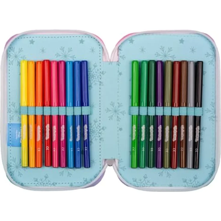 CoolPack Federmäppchen Etui, Disney, Frozen, befüllt mit Buntstiften und Fasermalern – Bild 4