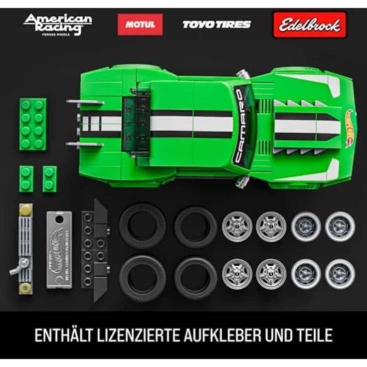 Mattel Brick Shop Hot Wheels Speed Serie Custom ’68 Camaro Bauset, 289 Teile mit realistischen Details und individuellen Aufklebern, für Sammler und Kinder ab 10 Jahren, JFT16 – Bild 4