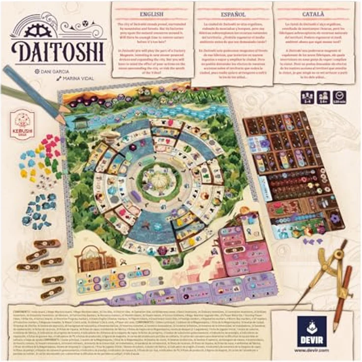 Devir Daitoshi, Strategie-Brettspiel für 2-4 Spieler, Englisch – Bild 9