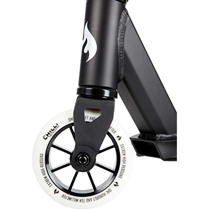 Chilli Pro Scooter Stunt-Scooter H=82cm Trick Tret Roller Schwarz/Weiss + Fantic26 Sticker + Griptape – Bild 4