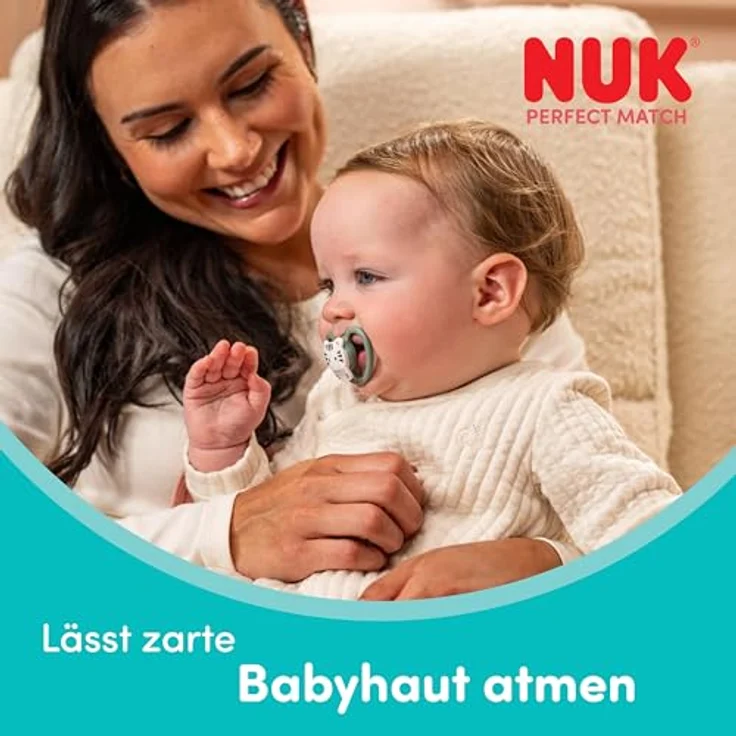 NUK Perfect Match Air Day & Night Schnuller, 4 Stück für 18-36 Monate, leuchtend, luftzirkulationsfördernd, speichelrash-präventiv, 95% Baby-Akzeptanz – Bild 2