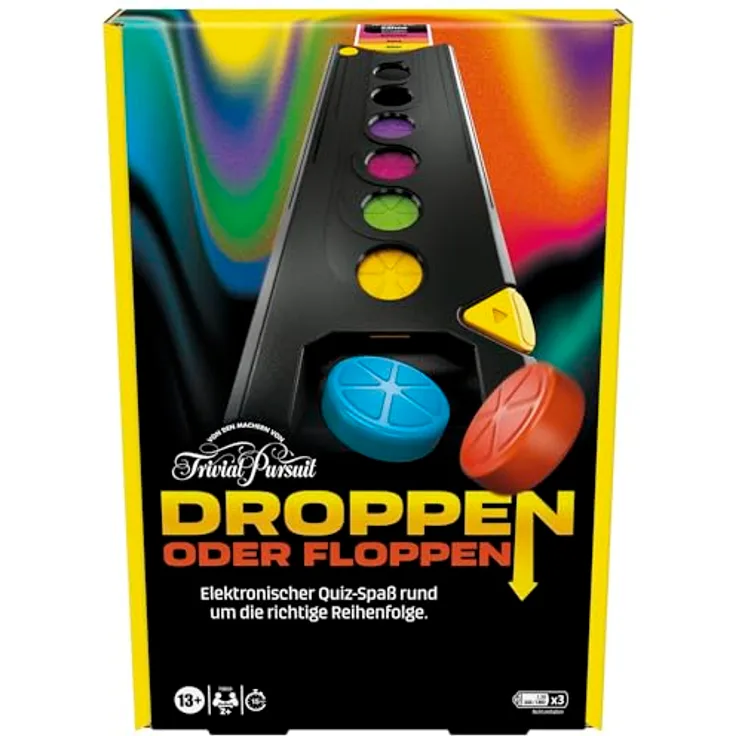 Hasbro Gaming Droppen oder Floppen, elektronisches Partyspiel - Deutsche Version, schneller Spielverlauf für viel Action