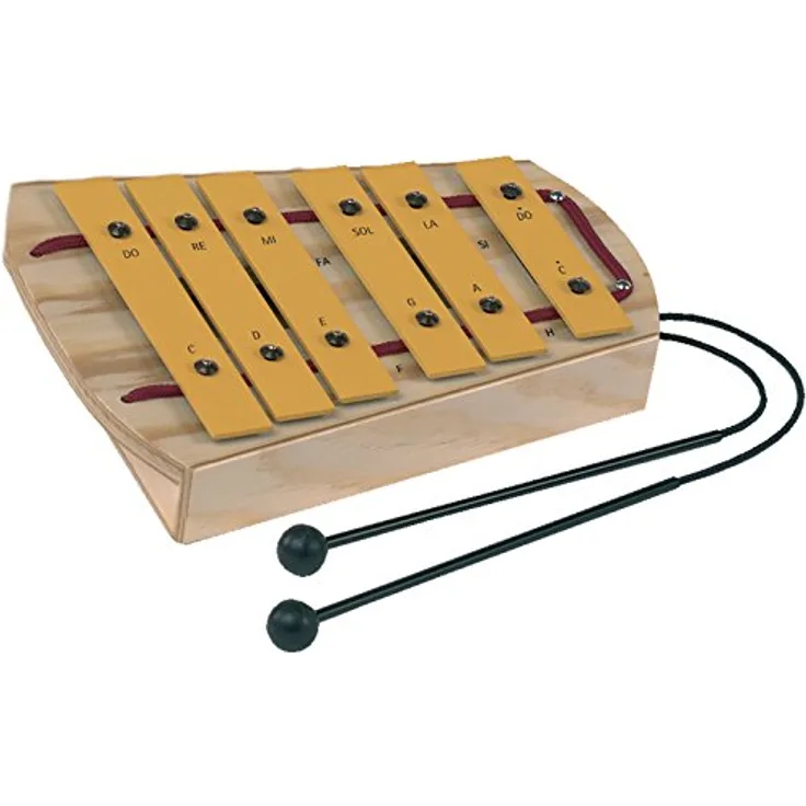 Studio 49 AG500 Alto Glockenspiel, pentatonisch, 6 Stäbe, inkl. 2 Schlägel, kompakt 26 x 19 x 6 cm