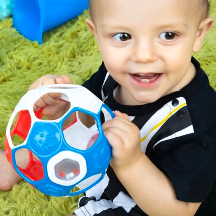 Oball Soccer, Babyspielzeug Fußball in rot/weiß/blau – Bild 7