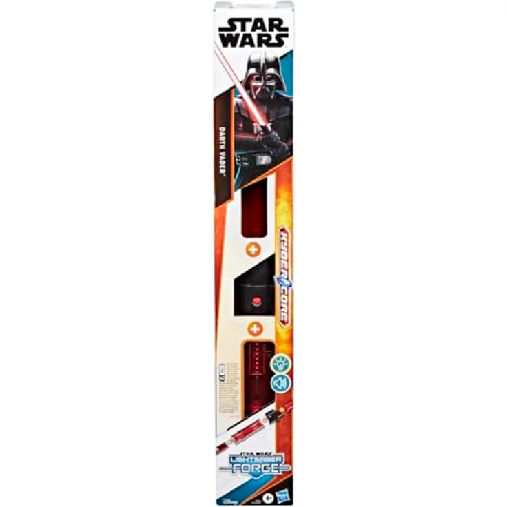 Star Wars Lightsaber Forge Kyber Core Darth Vader, rotes elektronisches individualisierbares Lichtschwert mit durchsichtigem leuchtendem Kern – Bild 3