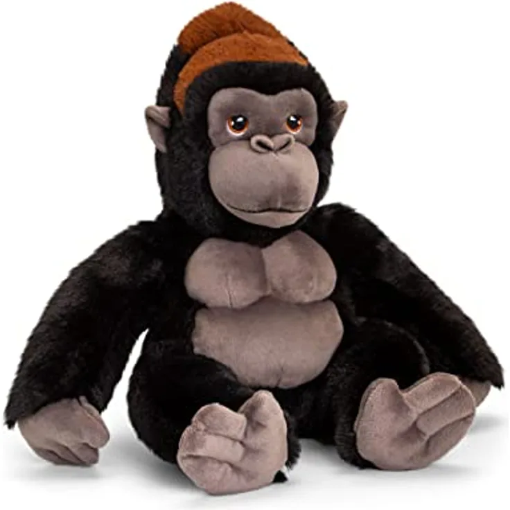 Keel Toys Plüschtier Gorilla, umweltfreundlich aus 100 % recyceltem Material, 30 cm, leicht waschbar