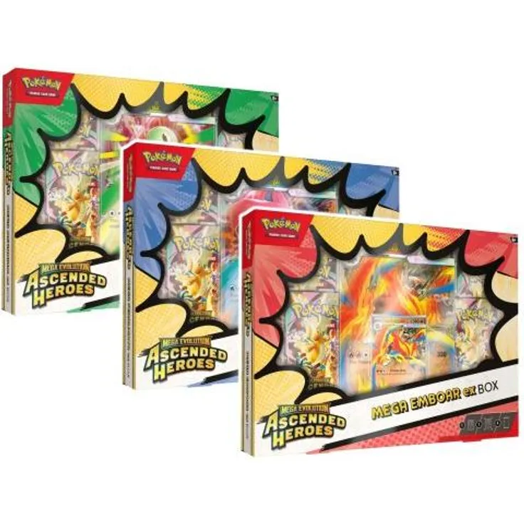 AMIGO POKÉMON Ascended Heroes Mega ex BOX, Sammelkarten, Englisch, original verschweißt