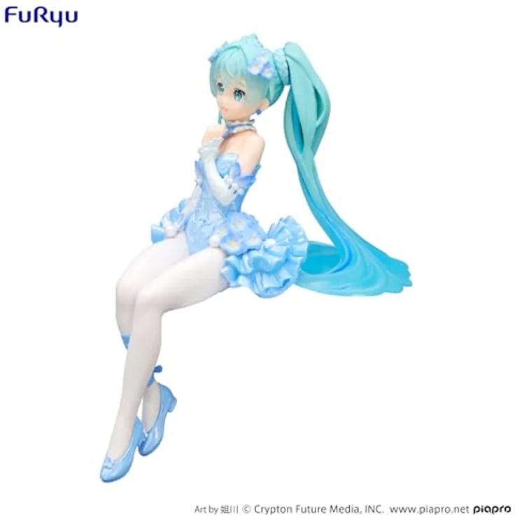 Furyu Hatsune Miku Noodle Stopper PVC Statue Flower Fairy Nemophila, 15 cm, Pail Blue Color Ver. – Bild 3