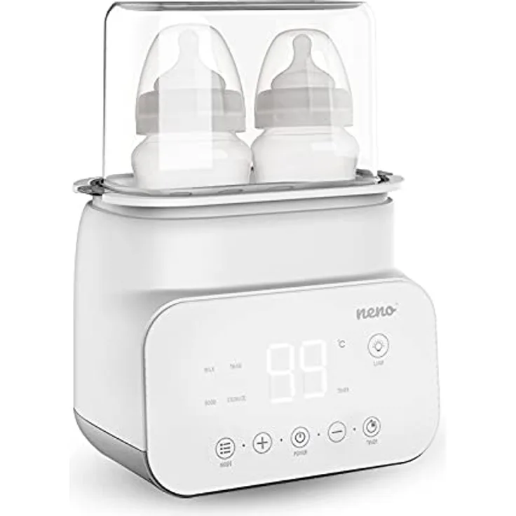 Neno® VITA 5 in 1 Babyflaschensterilisator und wärmer - Regelbarer Dampfsterilisator für Babyflaschen - 4 Betriebsarten - Schnell und einfach zu bedienen