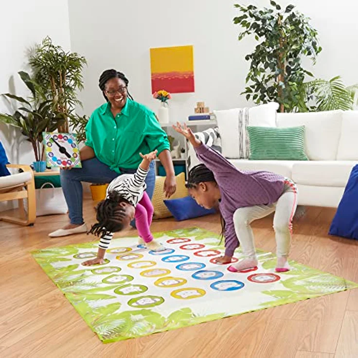 HASBRO Twister Junior Spiel Tierbrett, 2 Spiele in 1 mit doppelseitiger Matte und Drehscheibe, polnische Version für 2-4 Spieler – Bild 7