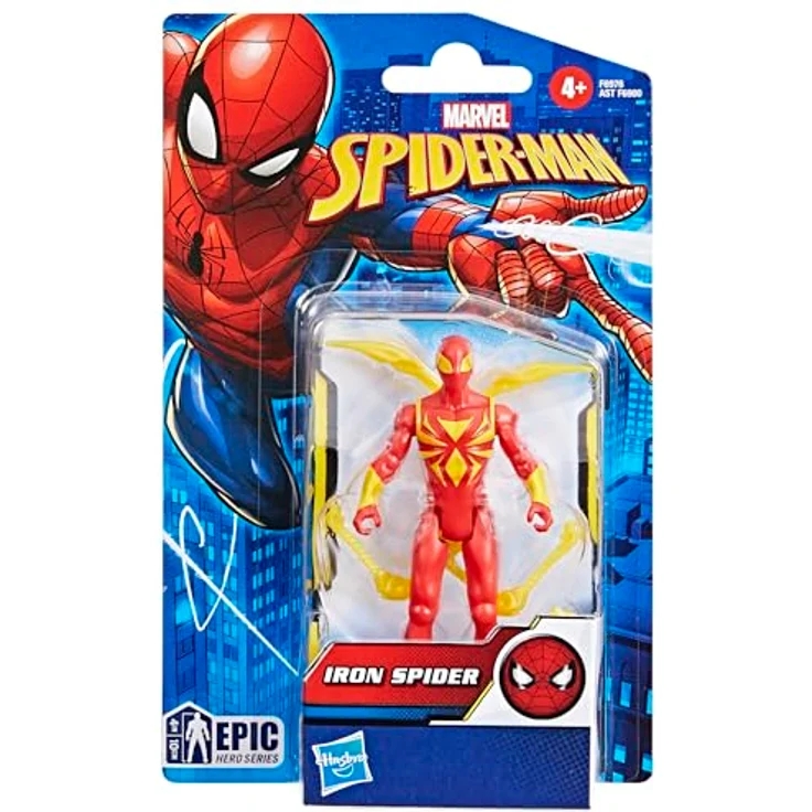 Marvel Spider-Man Epic Hero Series Iron Spider Action-Figur, 10 cm, rot/gold, 9 bewegliche Gelenke, inkl. Zubehör – Bild 2