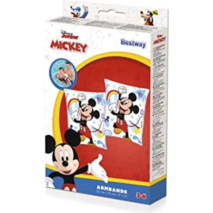 Bestway Disney Junior Schwimmflügel Mickey Mouse Clubhouse, 3-6 Jahre, strapazierfähiges PVC, 2 Luftkammern, blau – Bild 3