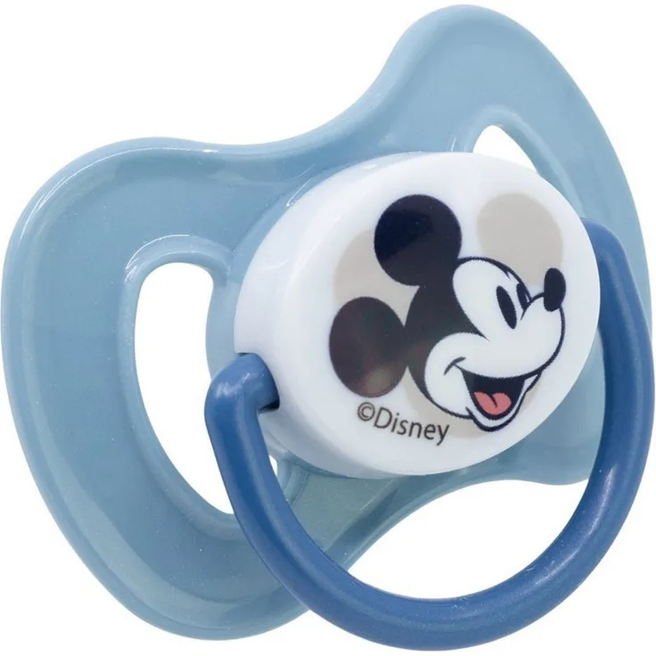 Disney Mickey Mouse Schnuller Set "Full of Smiles", 2er Set ab 6 Monaten mit Silikon-Sauger und Schutzkappe