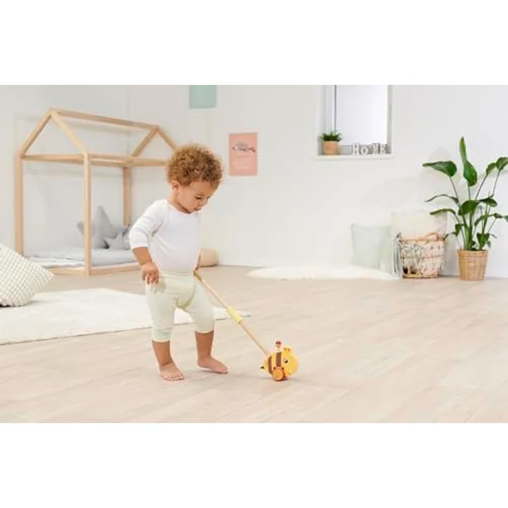 Eichhorn Schiebestab Biene, FSC®- schützt Wald - weltweit, Holzspielzeug mit Silikonreifen, abnehmbarer Stab - hochwertiges Spielzeug für Kleinkinder ab 1 Jahr – Bild 4