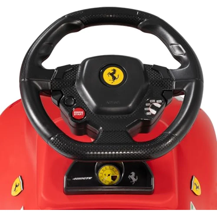 Lemodo Rutschauto Ferrari 488 – Babyrutscher Kinderfahrzeug, ab 18 Monate, mit Kippschutz, Rutscher für drinnen und draußen, ergonomisches Design, lizenziertes Spielzeug, rot – Bild 5