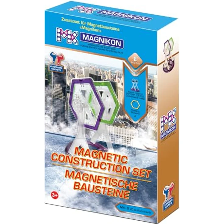 MK MAGNIKON Magnetische Bausteine MK-8 Das Karussell, kompatibel mit Standard-Magnetbausteinen, kinderfreundlich ab 3 Jahren, hochqualitativ – Bild 4