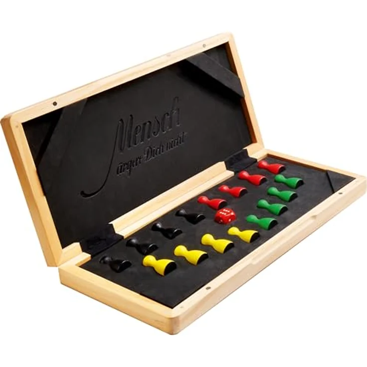 Schmidt Spiele 49453 Mensch ärgere Dich Nicht - Deluxe Version, Familienspiel aus Holz, eleganter Magnetverschluss, empfohlen ab 6 Jahren – Bild 5
