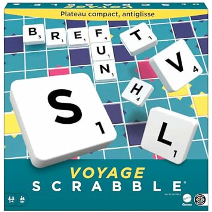 Mattel Games Scrabble Voyage, kompaktes Reise-Brettspiel mit Zubehör – Bild 1