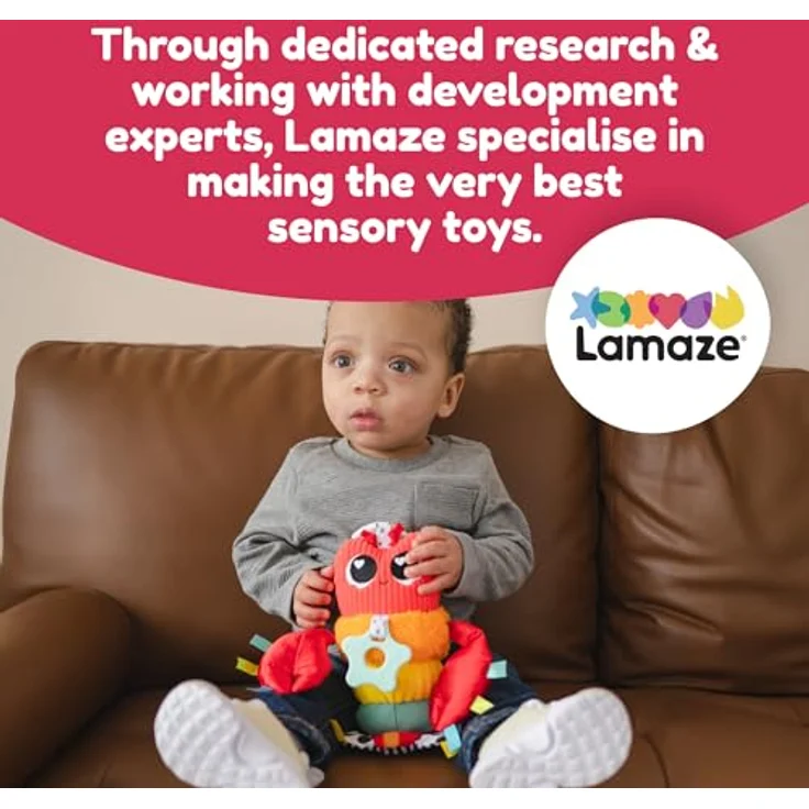 Lamaze Clip & Go Hummer Liam, Plüschfigur mit Befestigungsring, beweglichen Scheren und Beißring – Bild 6