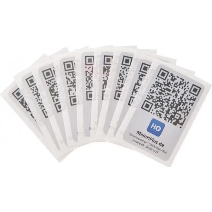 Hekatron Mein HPlus Service-Codes 10er, QR-Code für schnelle Systemauffindbarkeit, metallic