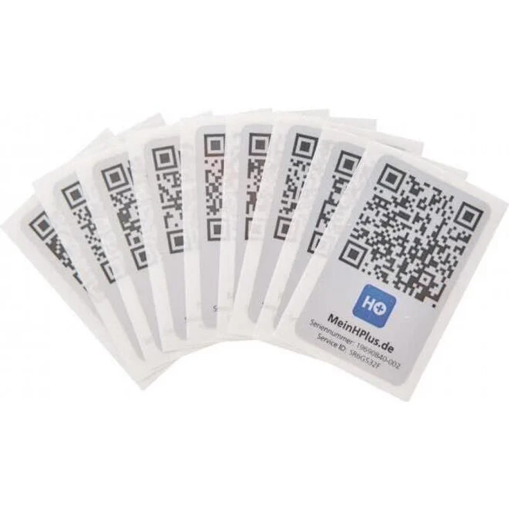 Hekatron Mein HPlus Service-Codes 10er, QR-Code für schnelle Systemauffindbarkeit, metallic