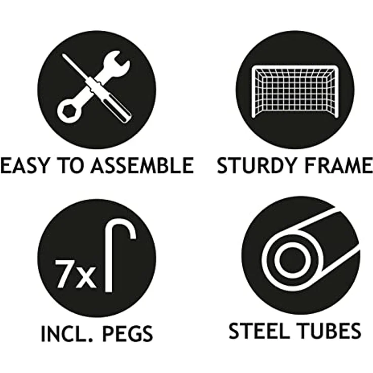 Dunlop Fußballtor - 180 x 120 x 60 cm - Metall - Fußballtrainingsgeräte für alle Altersgruppen - Einfache Montage - Schwarz/Rot – Bild 5