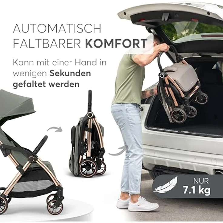 Kikkaboo Kinder-Buggy Kinderwagen, Buggy Eden 22 kg, Federung Regenschutz zusammenklappbar – Bild 5