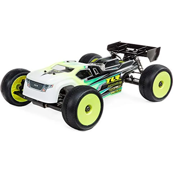 TEAM LOSI RACING 1/8 8IGHT-XT/XTE 4X4 Nitro/Electric Truggy Race Kit, Ackerman Adjustable Draglink, Shorter Wheelbase, Flex Tune Suspension Arms, LiPo/LiIon Compatible, Blue