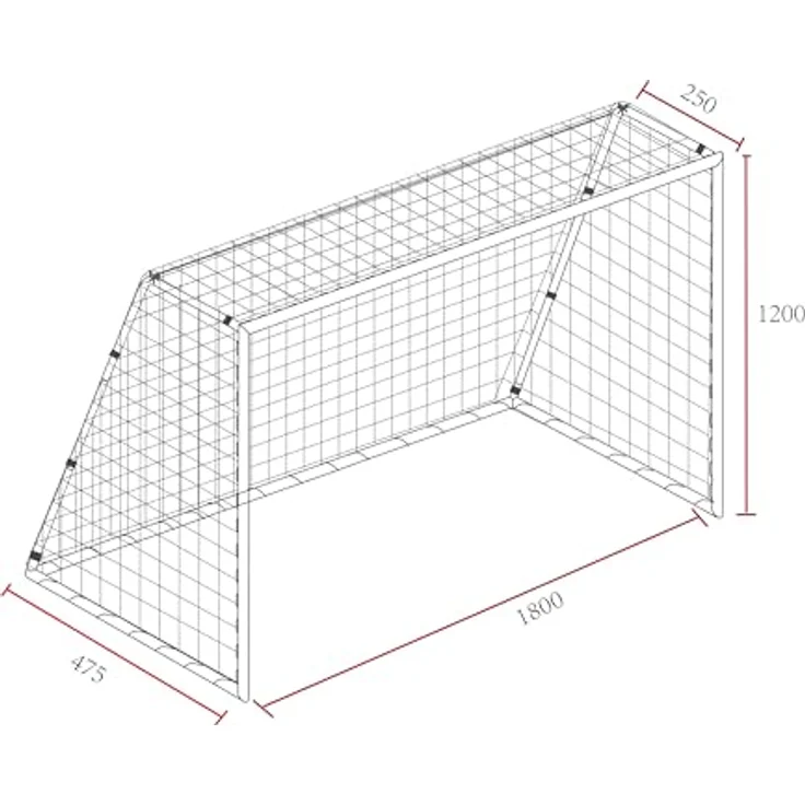AXI Cristiano Fußballtor 180 x 120 cm in Anthrazit für den Garten | Fussball Tornetz aus Metall mit Bodenverankerung | Fußball Tor für Kinder & Erwachsene. – Bild 5