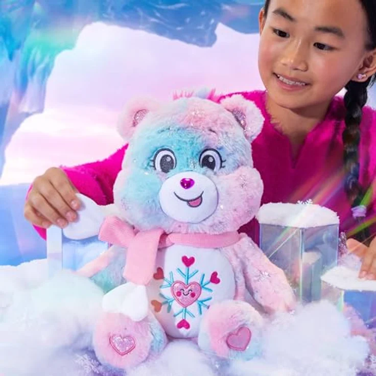 Troetelbeertjes Care Bears Plüschtier - Collector Edition Snowflake Sparkle Bear, 35cm Winter, weiches Plüschdesign mit detailliertem Belly Badge – Bild 7
