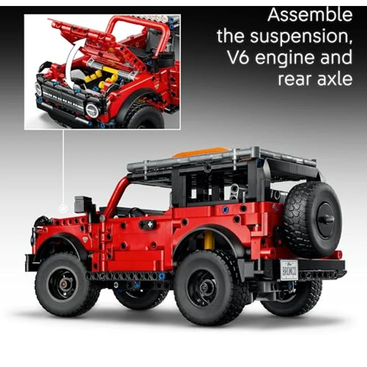 LEGO Technic 42213 Ford Bronco Offroader, detailreicher Bausatz mit 943 Teilen, redem Lack und authentischen Funktionen – Bild 6