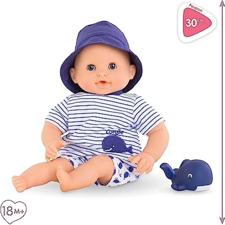 Corolle - Meine erste Puppe, Babybadezimmer, 30 cm, ab 18 Monaten, mit Badespielzeug Wal, 9000100670 – Bild 4