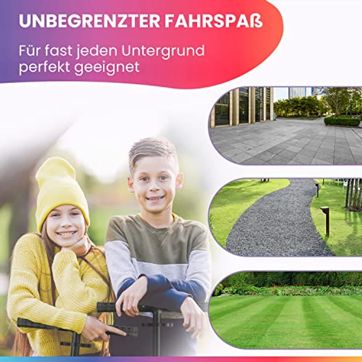 fun pro Premium Roller, Roller Kinder 6-18 Jahre - Kickscooter, Tretroller, Cityroller, Faltbar Roller Erwachsene - LED Räder optional Roller Erwachsene, karmesinrot – Bild 5