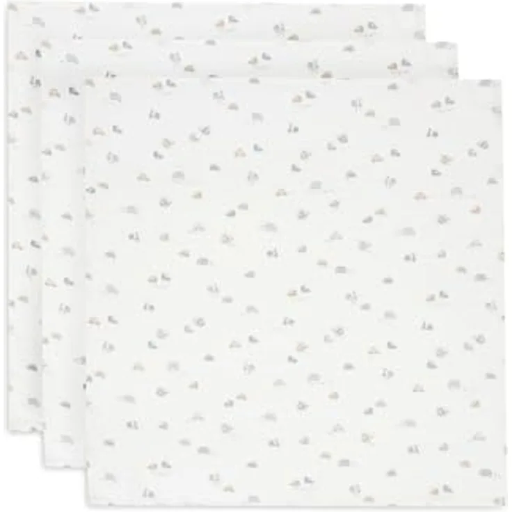 Jollein Musselin Tuch Baby - On The Go - 3er Pack, 70x70cm, 100% Baumwolle, OEKO-TEX Zertifiziert, vielseitig einsetzbare Spucktücher für Babys