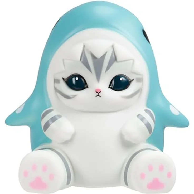 Blue Sky Studios Mofusand Mood Light, Tischlampe Katze im Haikostüm, Micro-USB/Batteriebetrieb, kompakte Größe