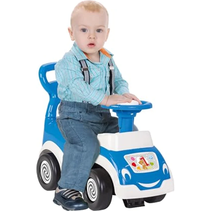 Lemodo Rutschauto blau mit Formsortierfach | Rutscherfahrzeug für Kinder ab 12 Monate | Lauflernhilfe und Schiebefahrzeug | Kinderfahrzeug mit Kippschutz | mit Formenspiel – Bild 2