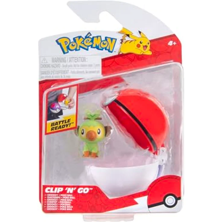 Jazwares Pokémon Clip 'n' Go Actionfigur Wave 21 Chimpep & Pokéball, 5 cm Sammelfigur für unterwegs, mit Clip-Mechanismus – Bild 1