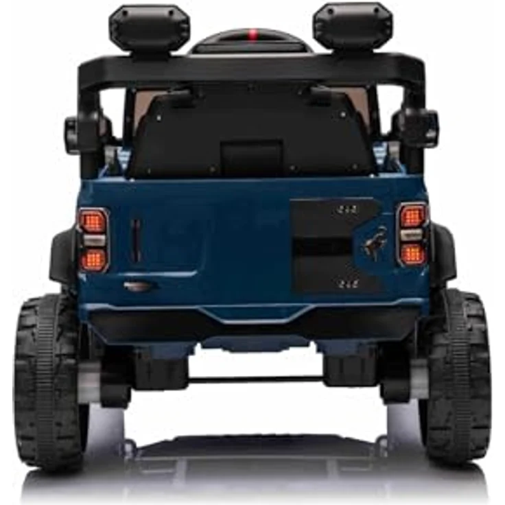 Beneo Ford Bronco Elektrisches Kinderfahrzeug, Einzelsitzer, Hinterradantrieb, Blau, Lithiumbatterie, hohe Bodenfreiheit, breiter Sitz, 2,4-GHz-Fernbedienung, MP3-Player mit USB-Anschluss, LED-Beleuchtung – Bild 7