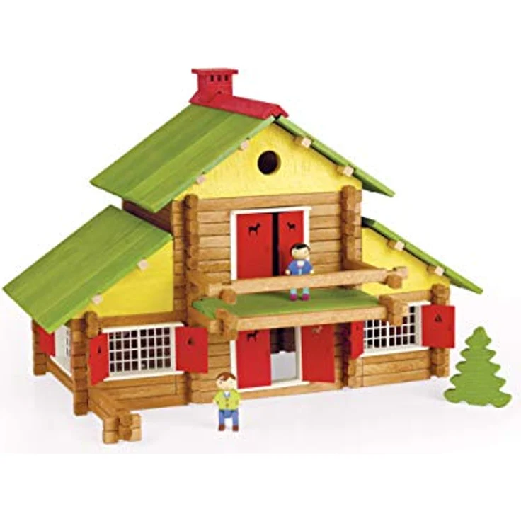 Jeujura Wooden Construction Chalet Toy In Suitcase (240 Pieces), Holzmaterial, keine Montage erforderlich – Bild 1