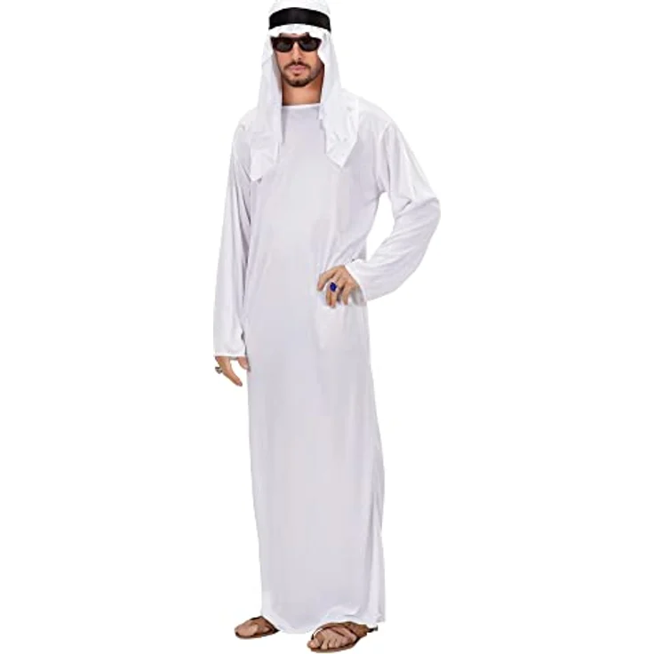 W WIDMANN MILANO Party Fashion Kostüm arabischer Scheich, weiße Tunika, Größe XXL, ideal für Karneval und Mottopartys – Bild 2