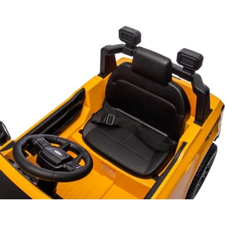 Sun Baby Ford Raptor Kinder Elektroauto, SUV Kinderfahrzeug mit 12V Akku, Fernbedienung, MP3 Sound und LED, gelb, geeignet für 3-6 Jahre – Bild 9