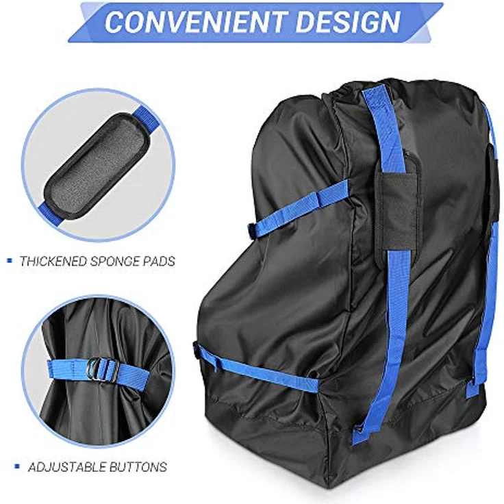 YOOFAN Transporttasche für Kindersitz, Robuste Reisetasche für Autositz, Wasserdicht und Staubdicht, Verstellbare Seitengurte, Rucksackdesign – Bild 5