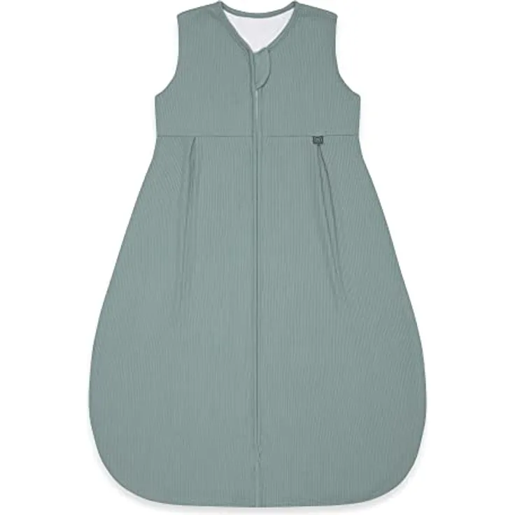emma & noah Premium Baby Schlafsack Sommer, Bequem & Atmungsaktiv, 100% Bio-Baumwolle, Oeko-TEX Zertifiziert, Flauschig Weich, Bewegungsfreiheit, 1.0 TOG (Essential Mint, 110 cm)