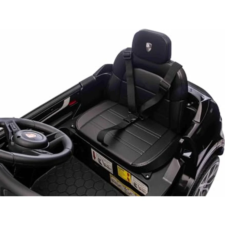 Beneo Motors Porsche Cayenne Kinder Elektroauto 12V, Einzelsitz mit Lithium-Batterie, 2x25W Motoren, 2,4GHz Fernbedienung, MP3/USB/AUX, LED-Lichter, schwarz – Bild 5
