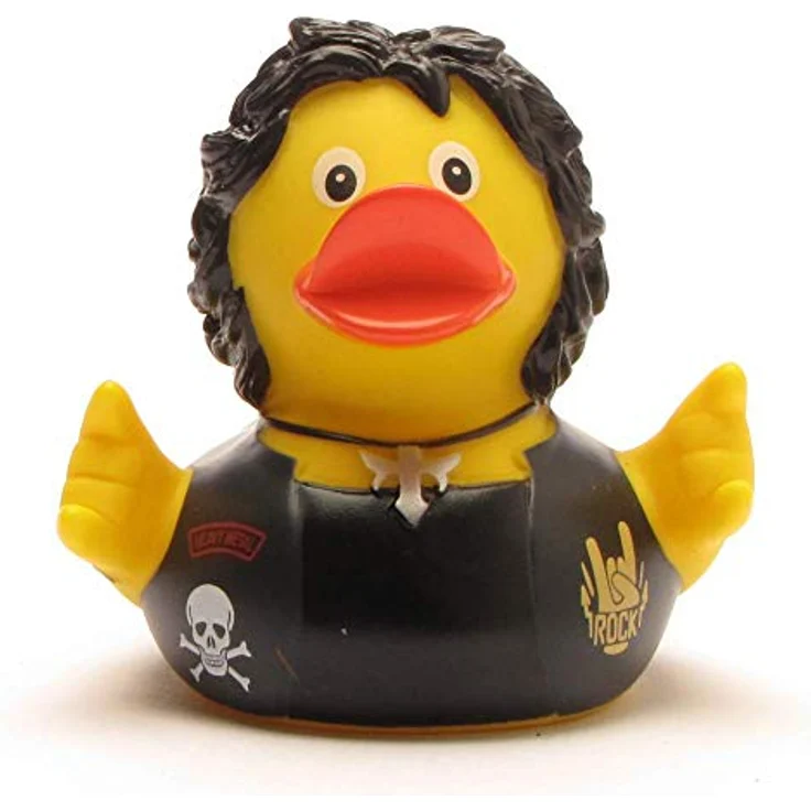 Duckshop Badeente - personalisierbar (Heavy Metal Ente) mit Quietscheloch, 8 cm, Vinyl – Bild 5