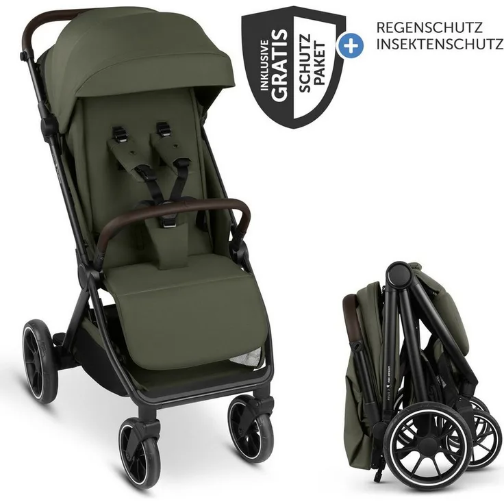 ABC Design Sport-Kinderwagen Avus 3 - Pea, Sportwagen mit Liegefunktion, Einhand-Faltung, Regenschutz bis 22 kg, wendig und leicht.